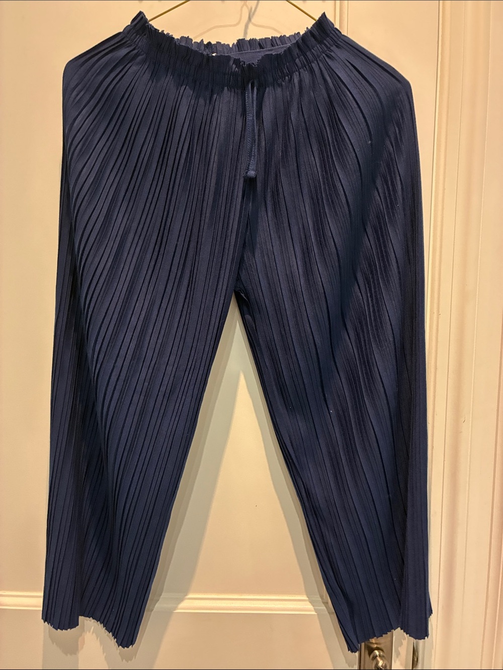 NWT ZARA Kids Navy Blue Plisse Pleated Culotte Pants Size 10 ⭐️